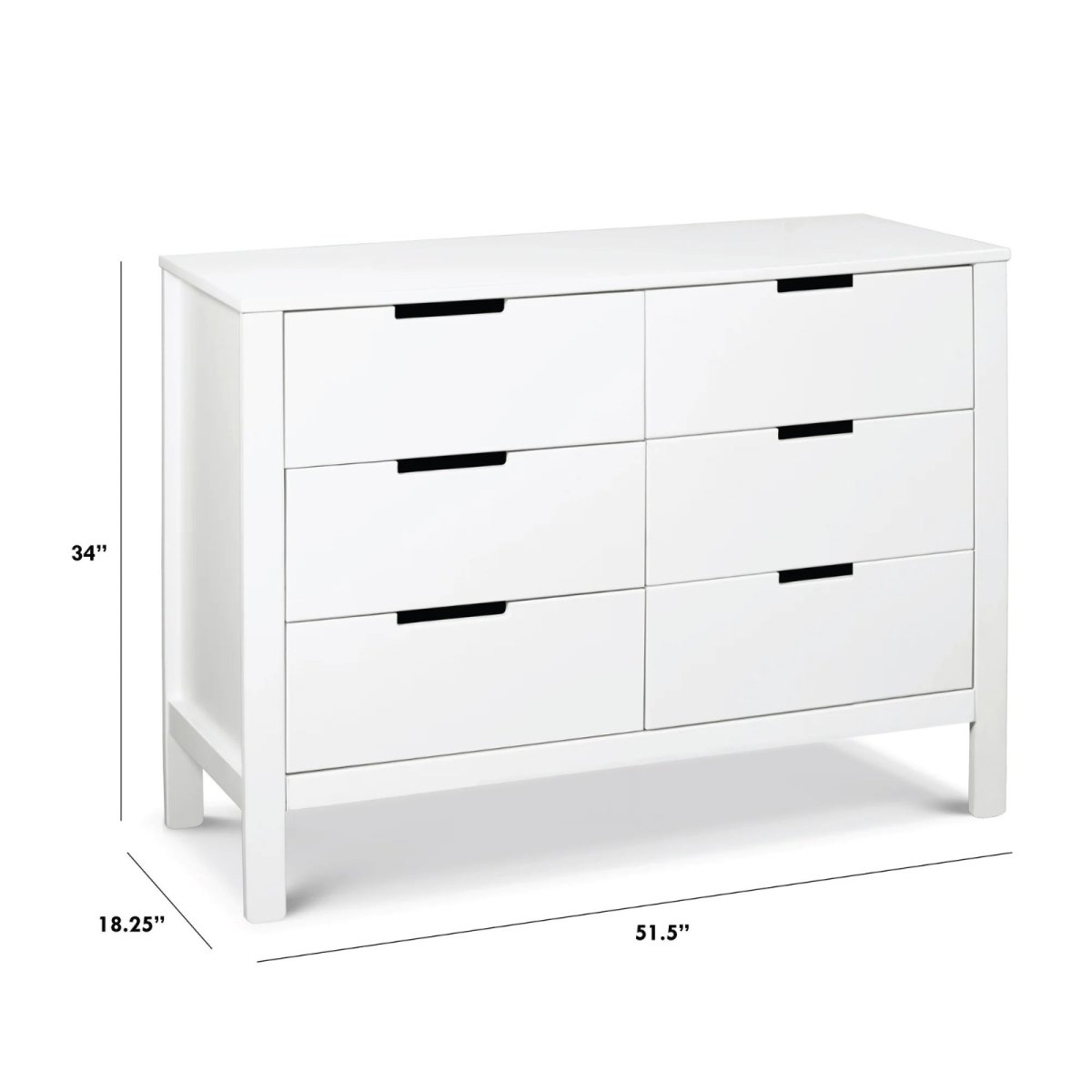 Colby 6 Draw Dresser - White