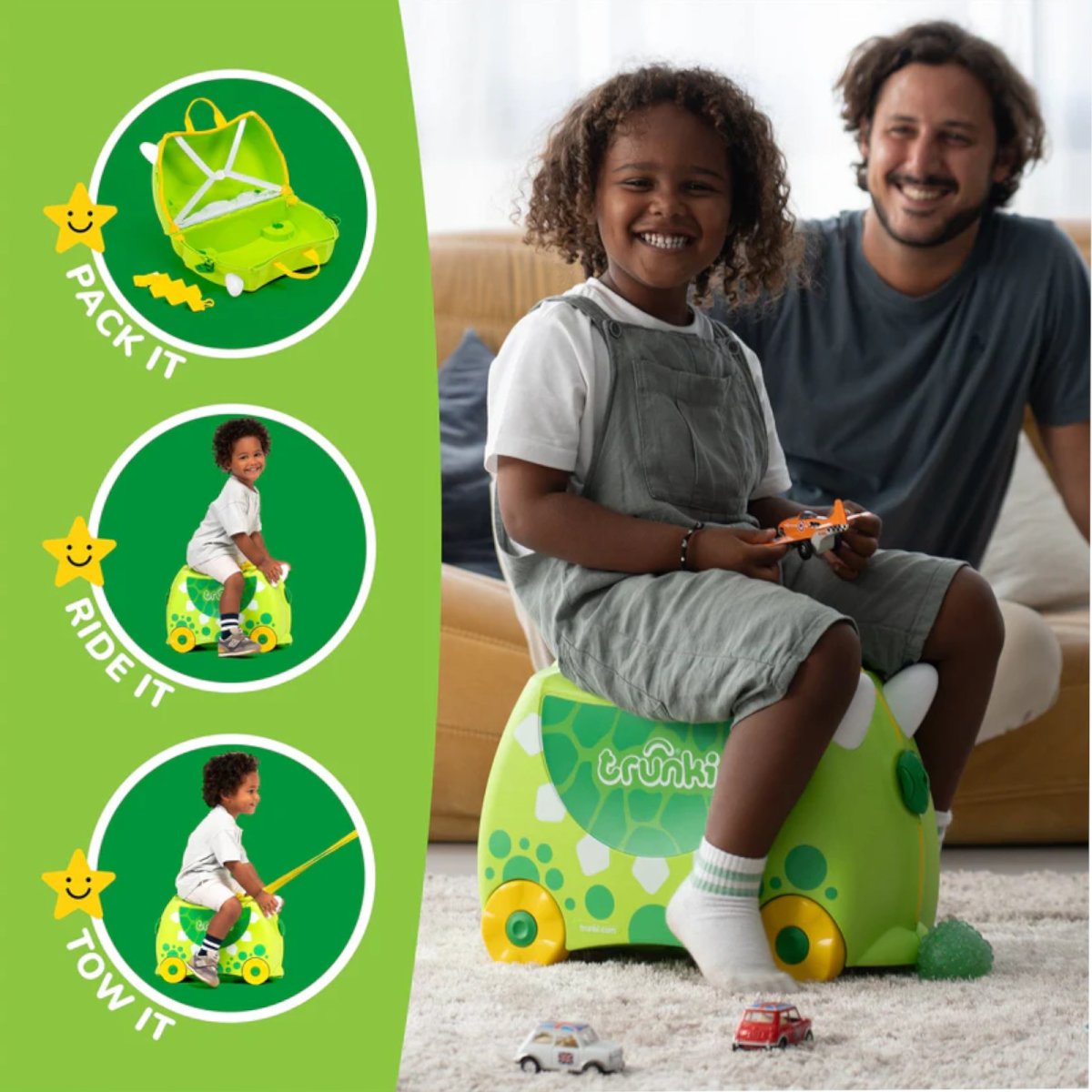 Children Ride On Suitcase - Dudley Dinosaur