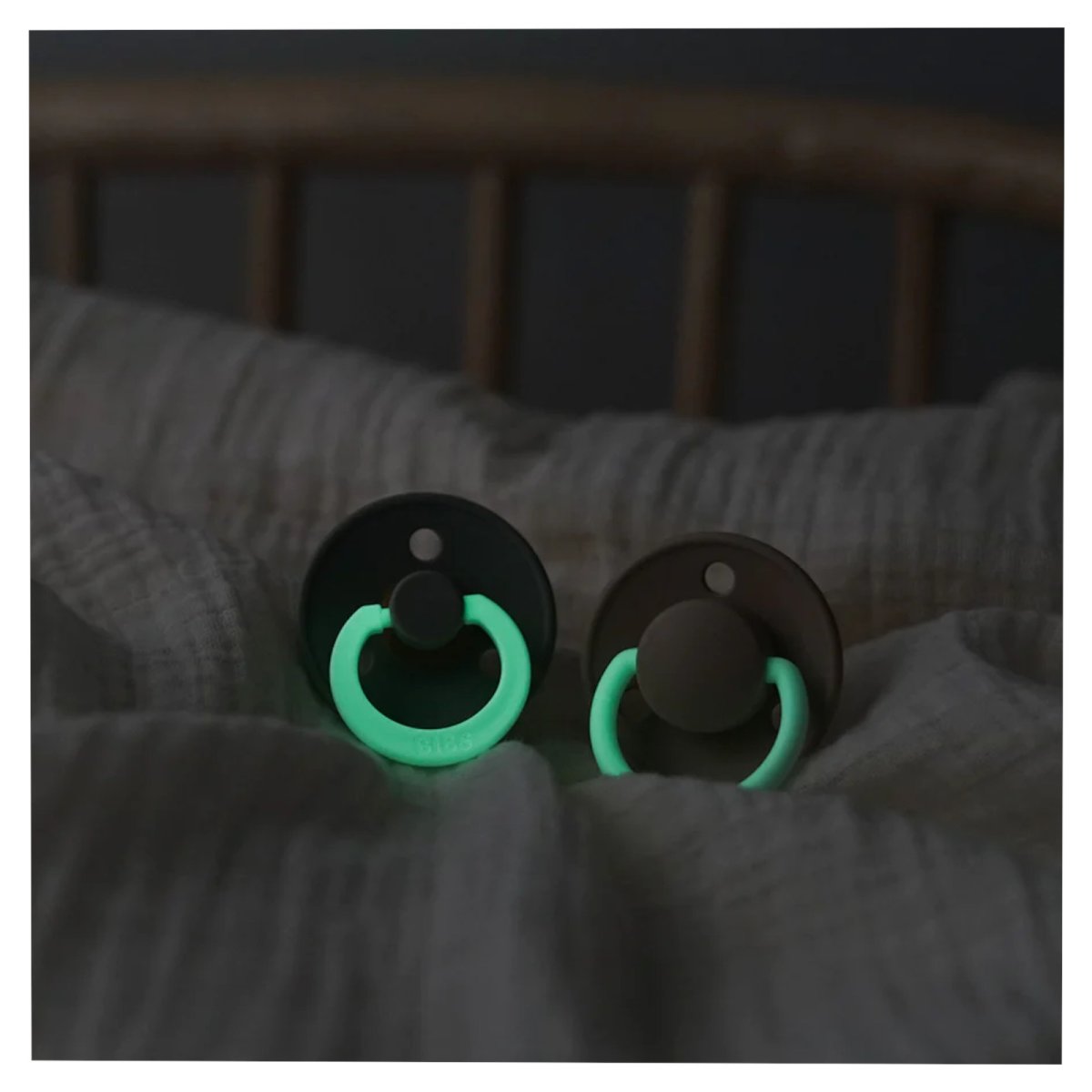 Original COLOUR Latex 2 PK Glow Pacifier - Sage/Cloud - Size 3