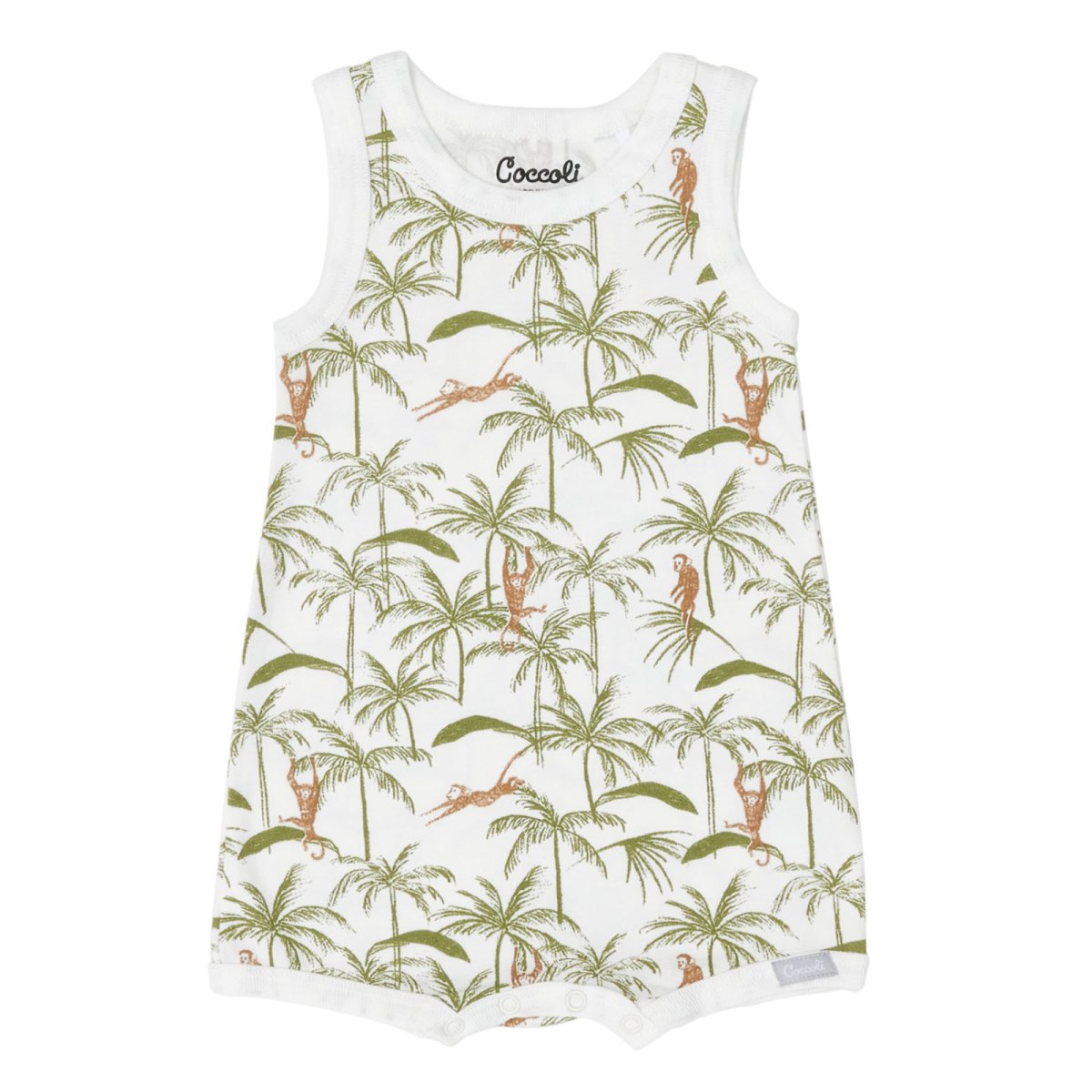 Modal Zipper Footie - Monkeys On Cream