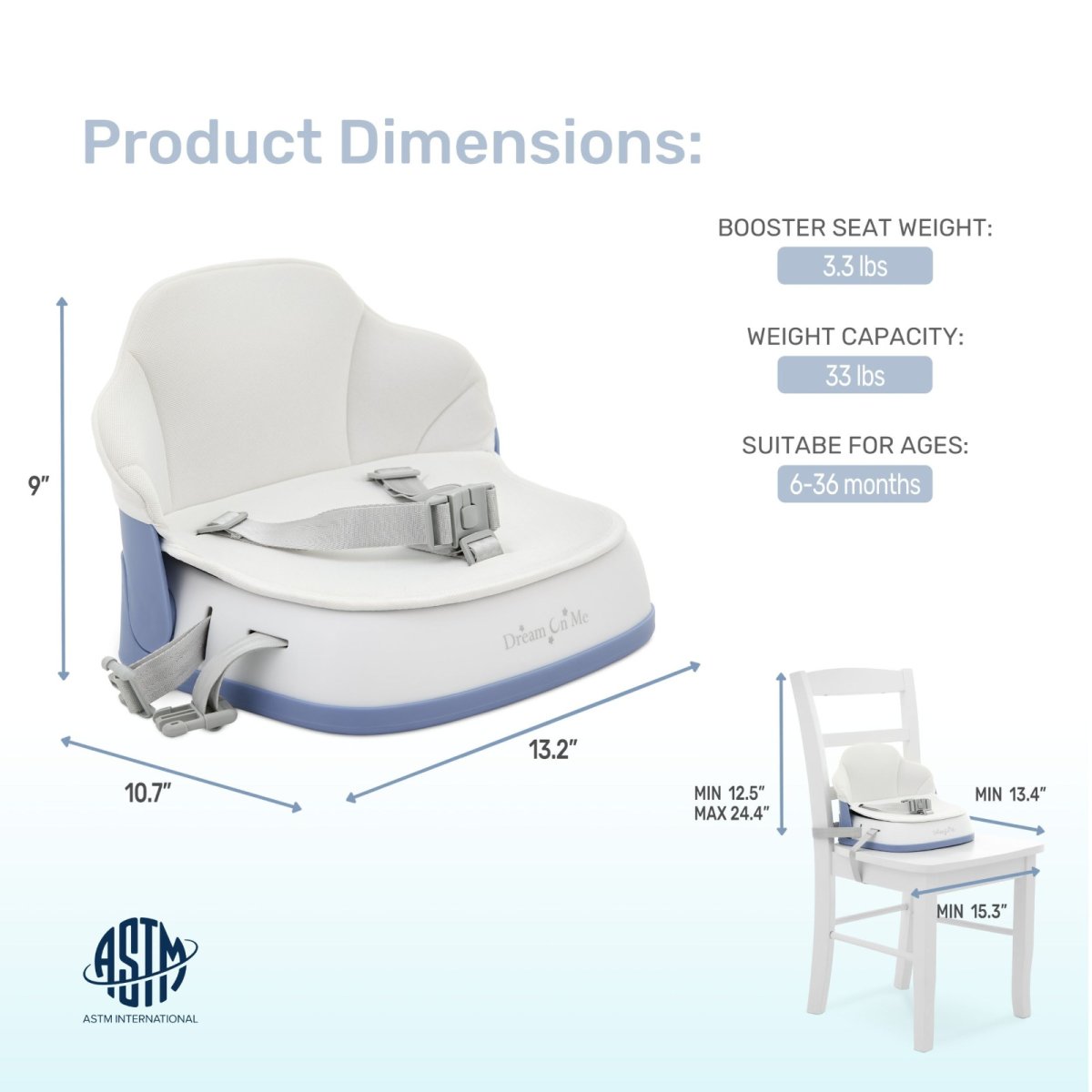 Cozy Pod Booster Seat with Removeable Cover - White