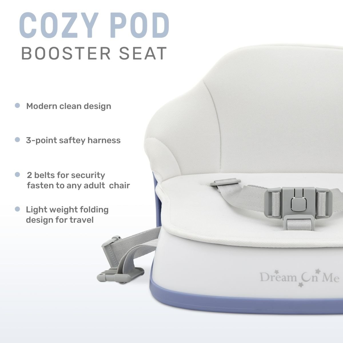 Cozy Pod Booster Seat with Removeable Cover - White