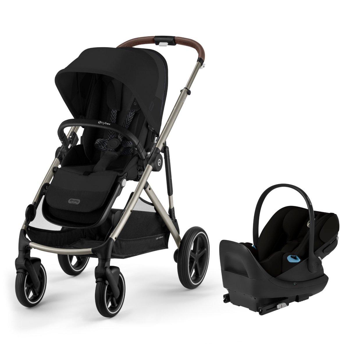 Gazelle S Stroller/Cloud G Lux Bundle - Silver / Moon Black
