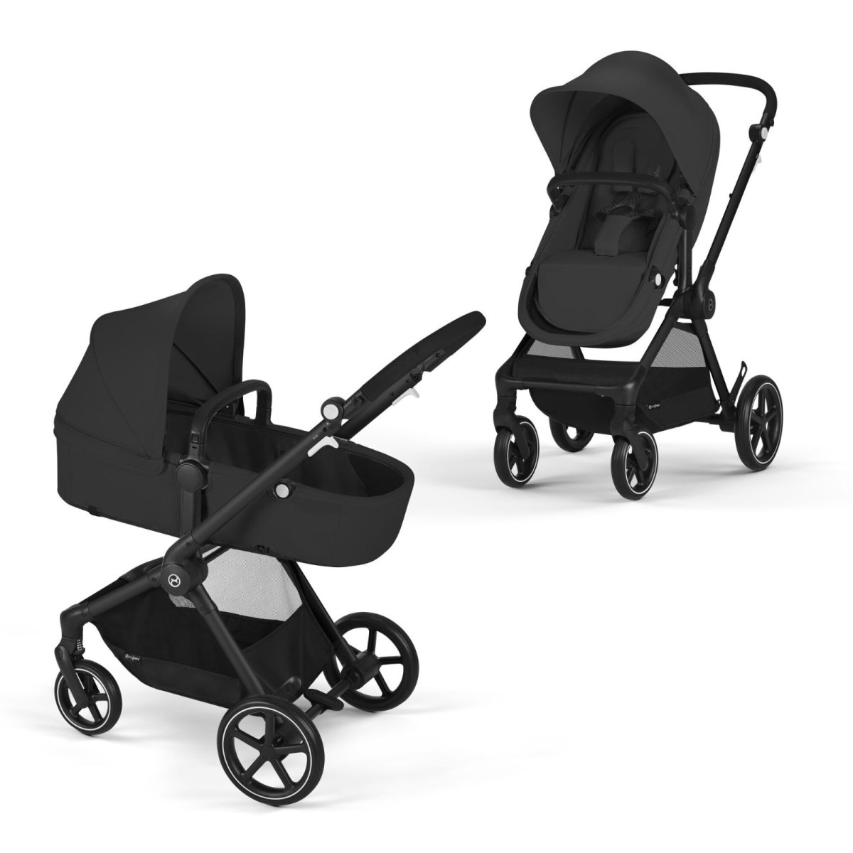 Eos Black Stroller Frame and Seat - Moon Black