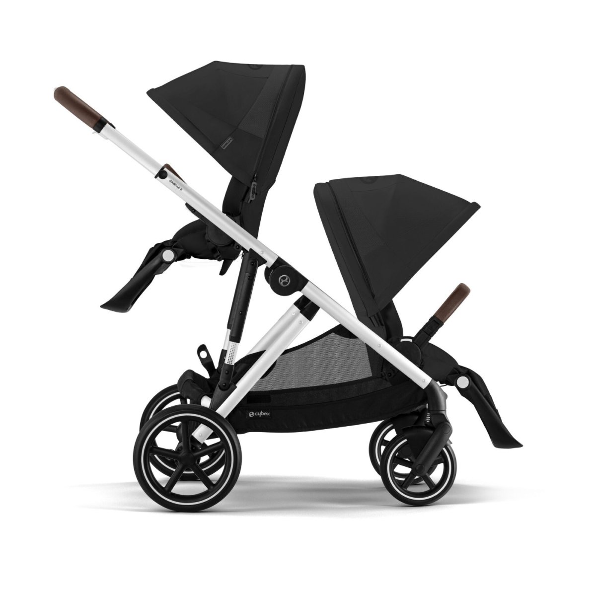 Gazelle S Stroller - Silver Frame and Moon Black Seat