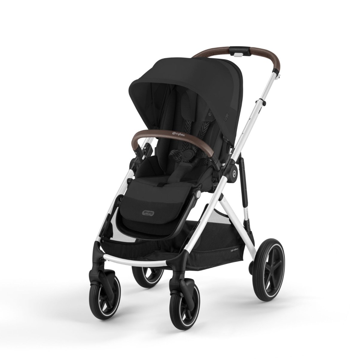 Gazelle S Stroller - Silver Frame and Moon Black Seat