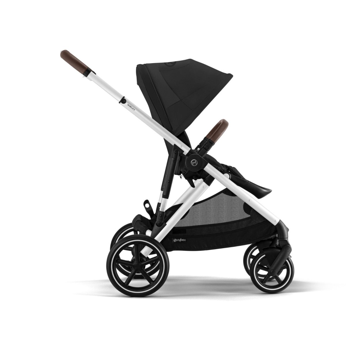 Gazelle S Stroller - Silver Frame and Moon Black Seat