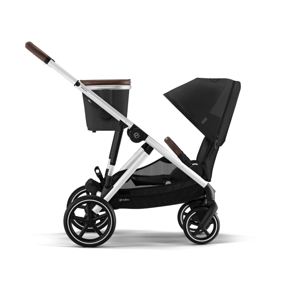 Gazelle S Stroller - Silver Frame and Moon Black Seat