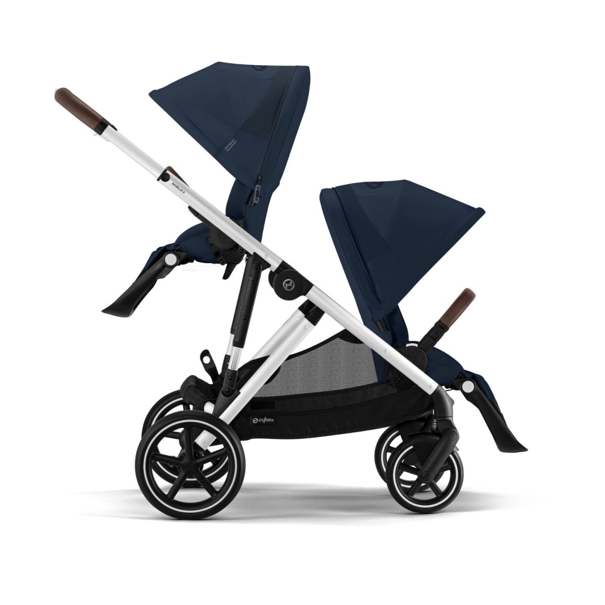 Gazelle S Stroller - Silver Frame and Ocean Blue Seat
