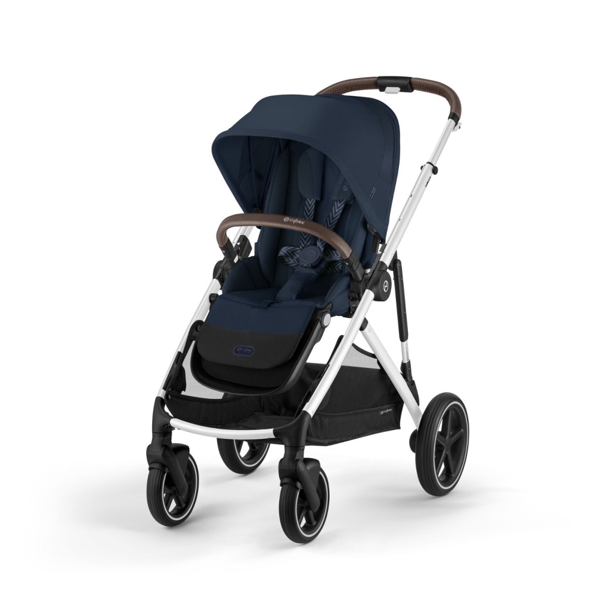Gazelle S Stroller - Silver Frame and Ocean Blue Seat