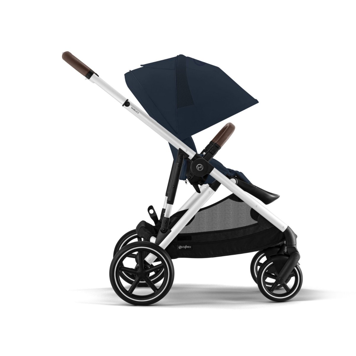 Gazelle S Stroller - Silver Frame and Ocean Blue Seat