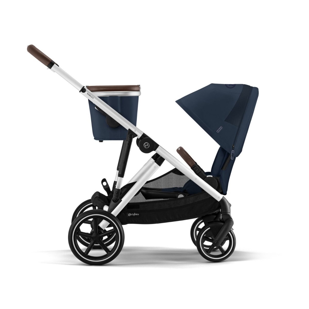 Gazelle S Stroller - Silver Frame and Ocean Blue Seat