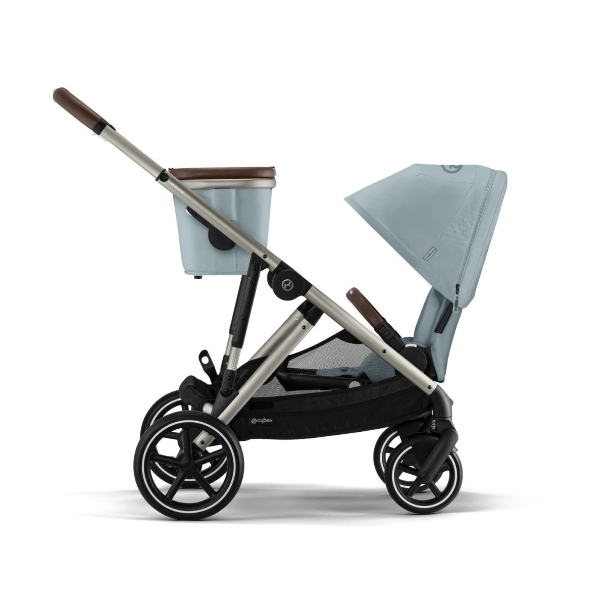 Gazelle S Stroller - Taupe Frame and Sky Blue Seat