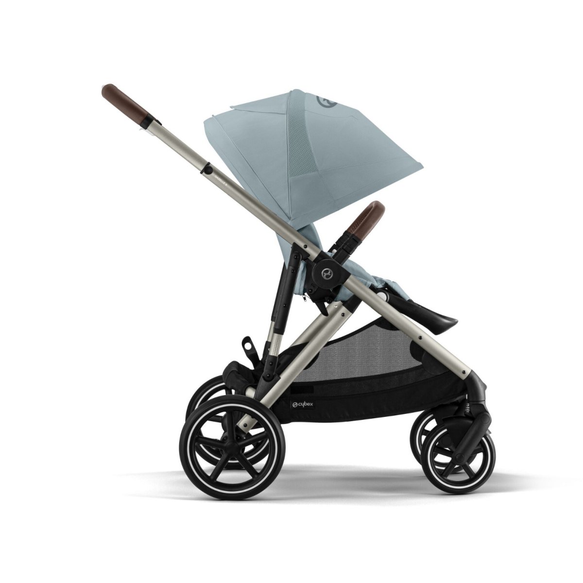 Gazelle S Stroller - Taupe Frame and Sky Blue Seat