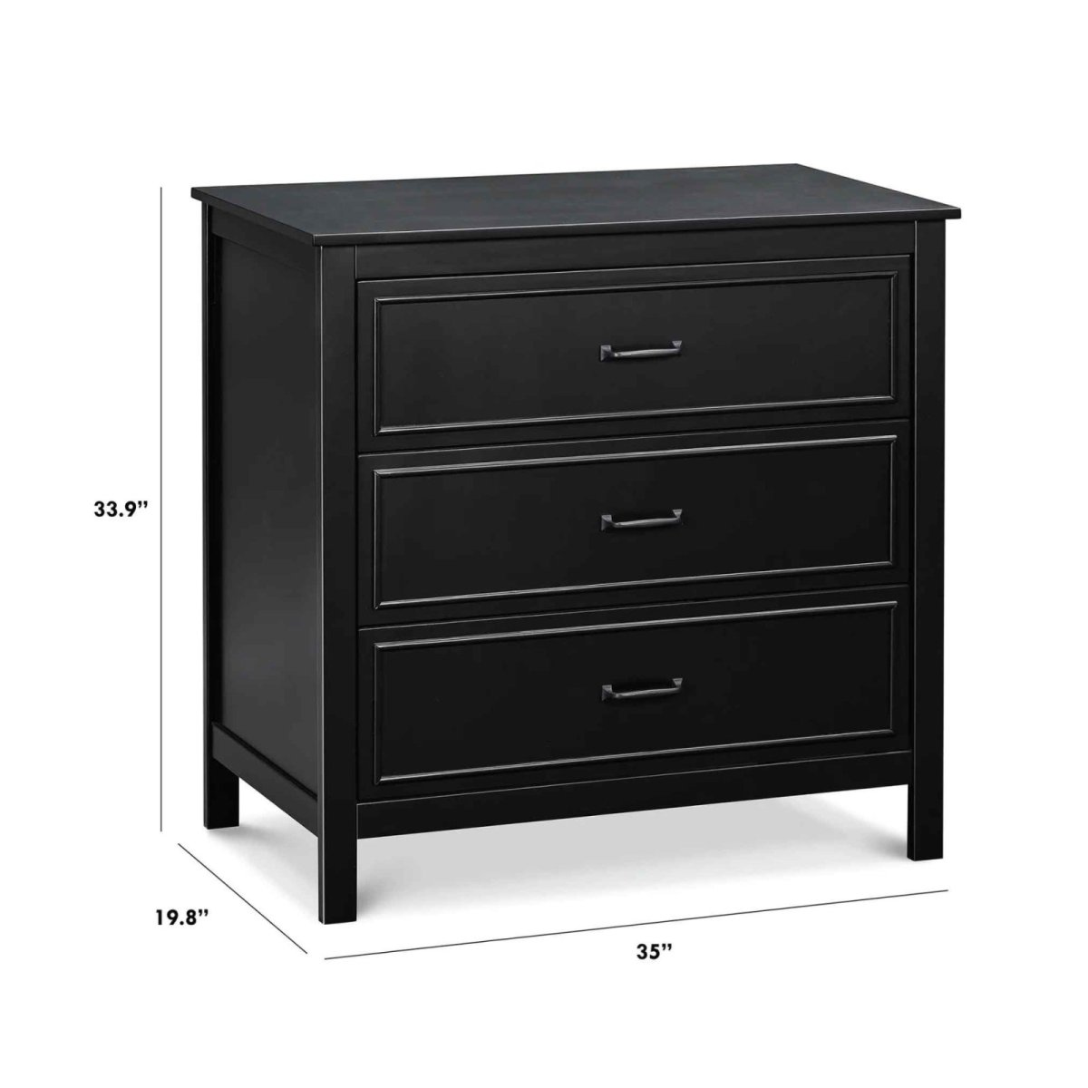 Charlie 3 Drawer Dresser - Ebony