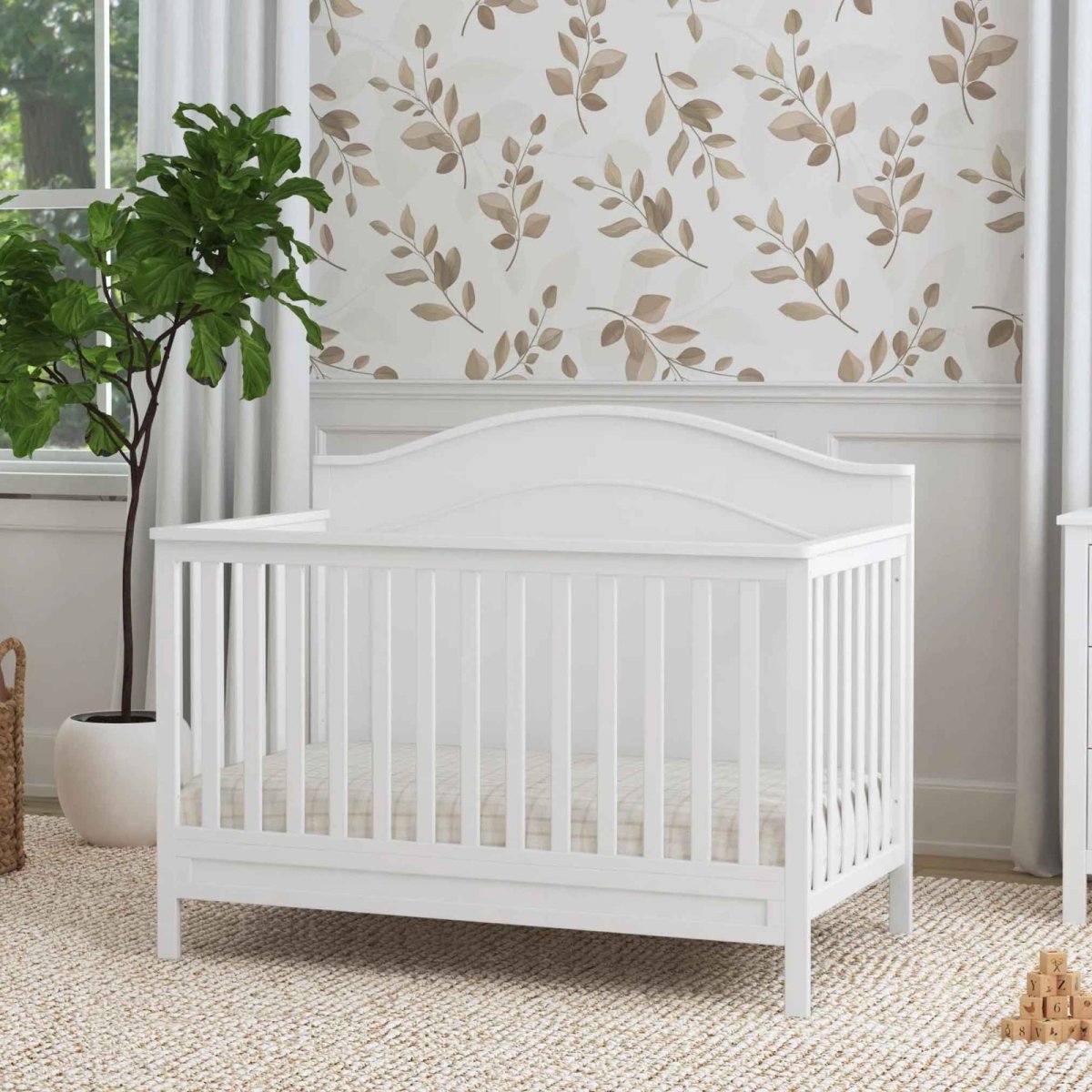 Charlie 4 in 1 Convertible Crib - White