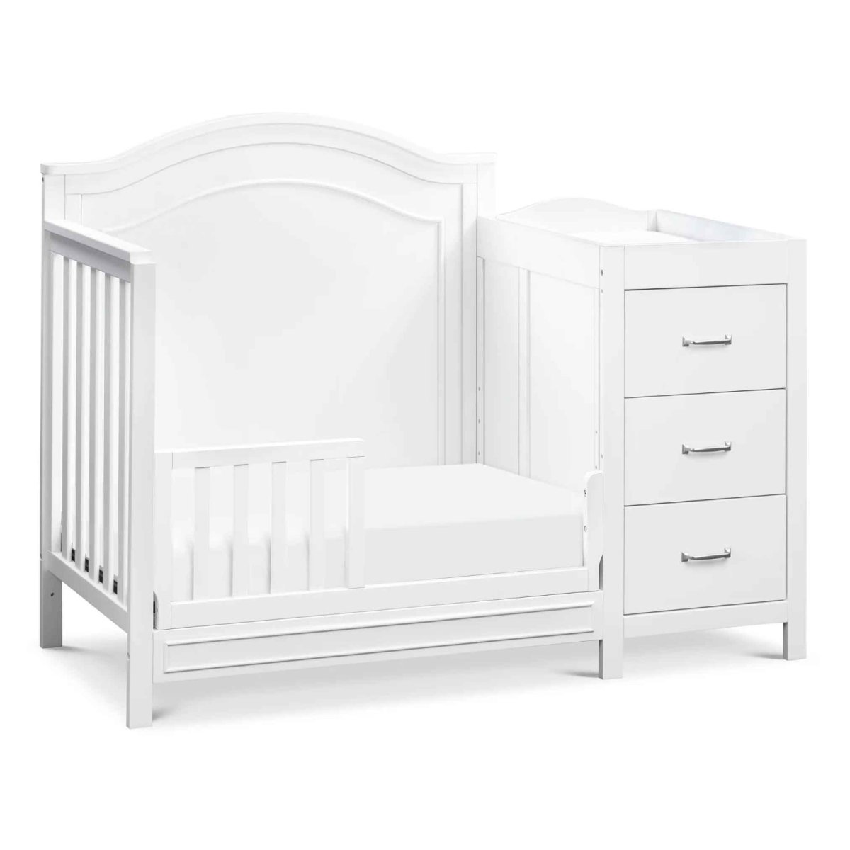 Charlie 4-in-1 Convertible Mini Crib and Changer - White