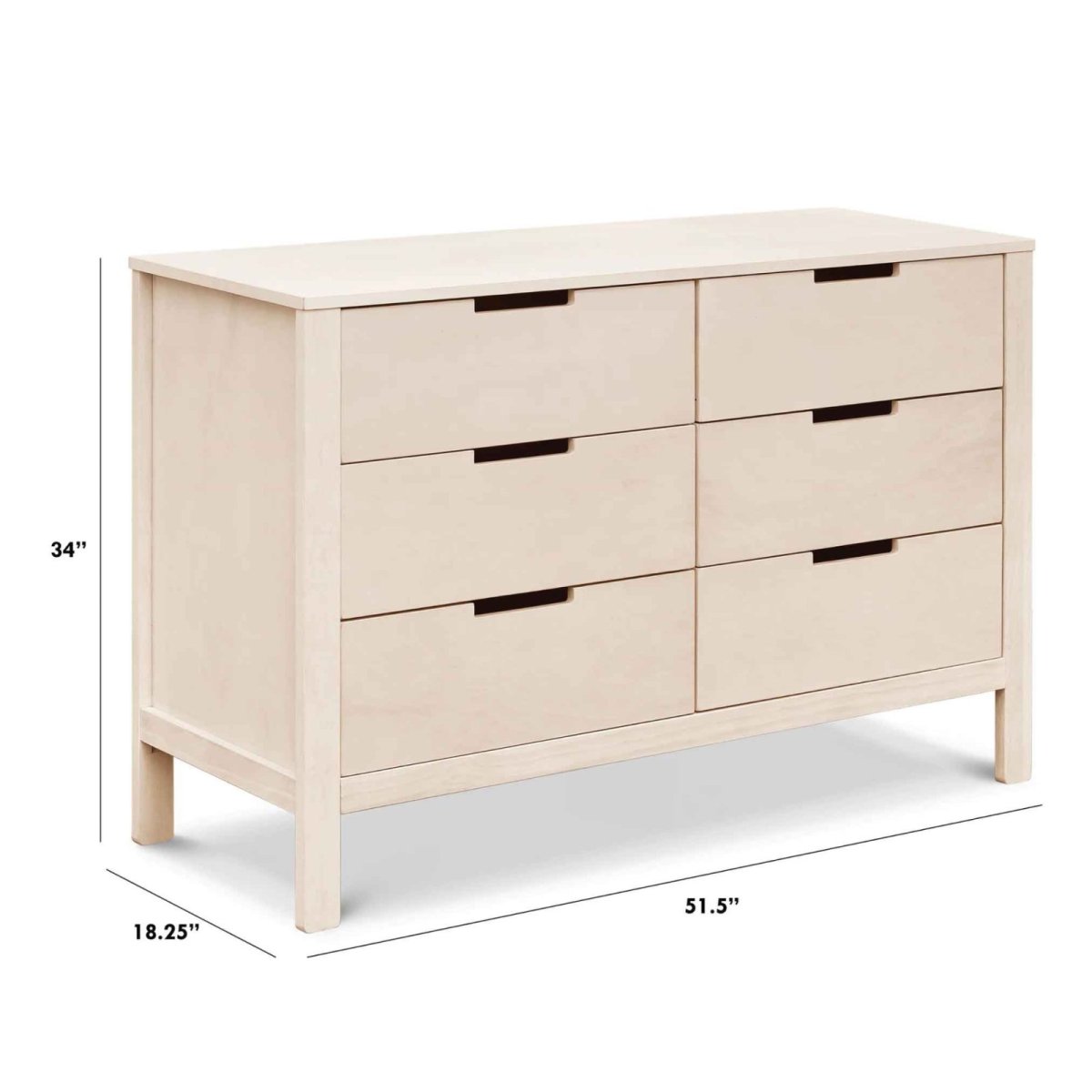 Colby 6 Draw Dresser - Washed Natural