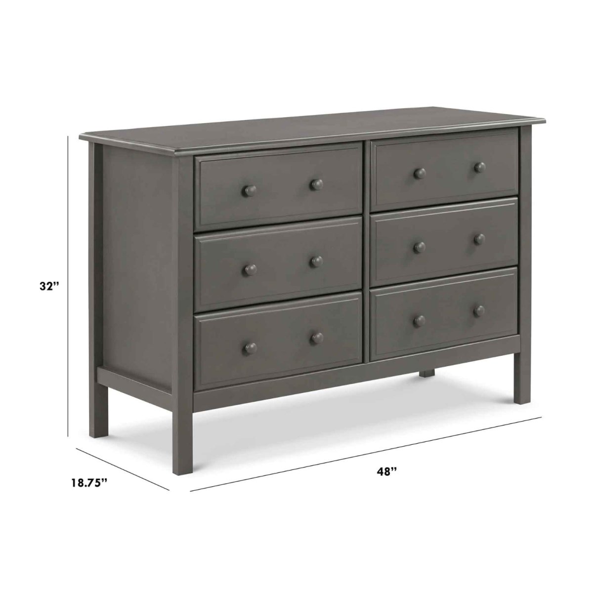 Jayden 6 Drawer Double Dresser Slate