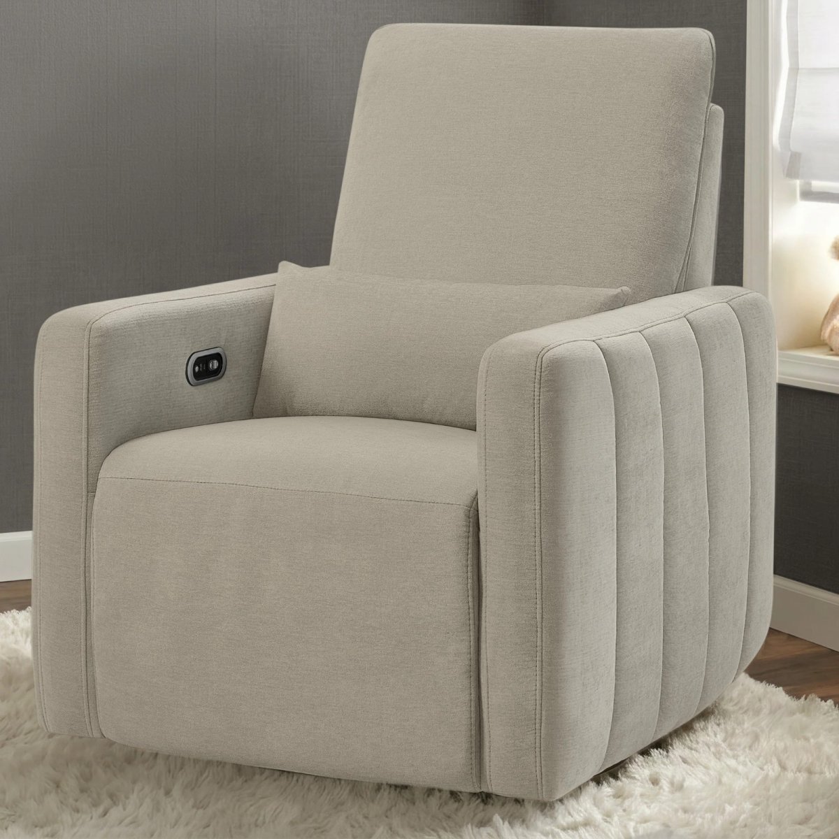 Dorian Channel Power Recliner - Crew Fog