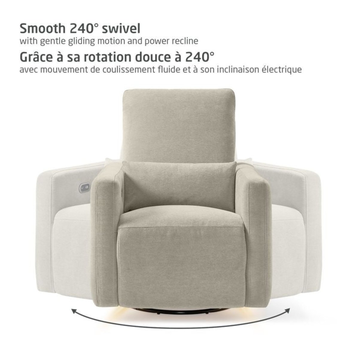 Dorian Channel Power Recliner - Crew Ash