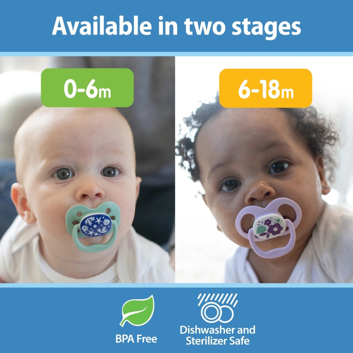 Advantage Pacifier - Stage 2 -Skateboard Snail/Glow in the Dark Blue