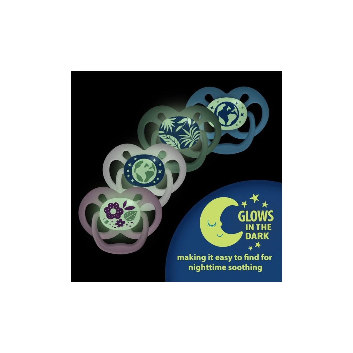Advantage Pacifier - Stage 2 -Skateboard Snail/Glow in the Dark Blue