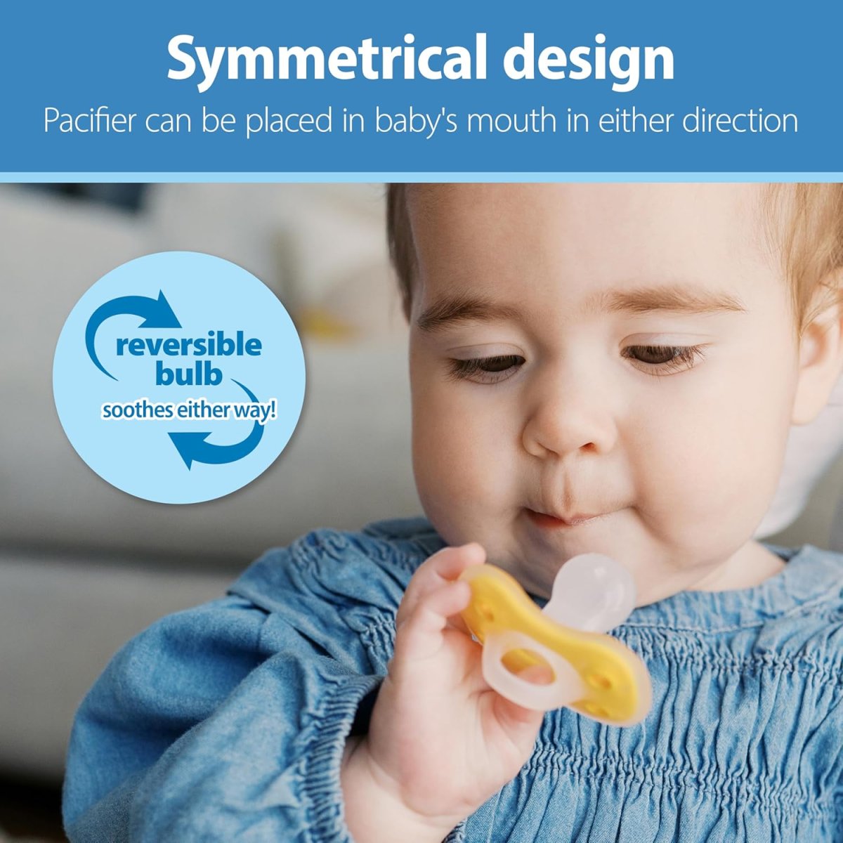 Advantage One-Piece Pacifier 3 Pack 6-18m - Green / Yellow / Grey