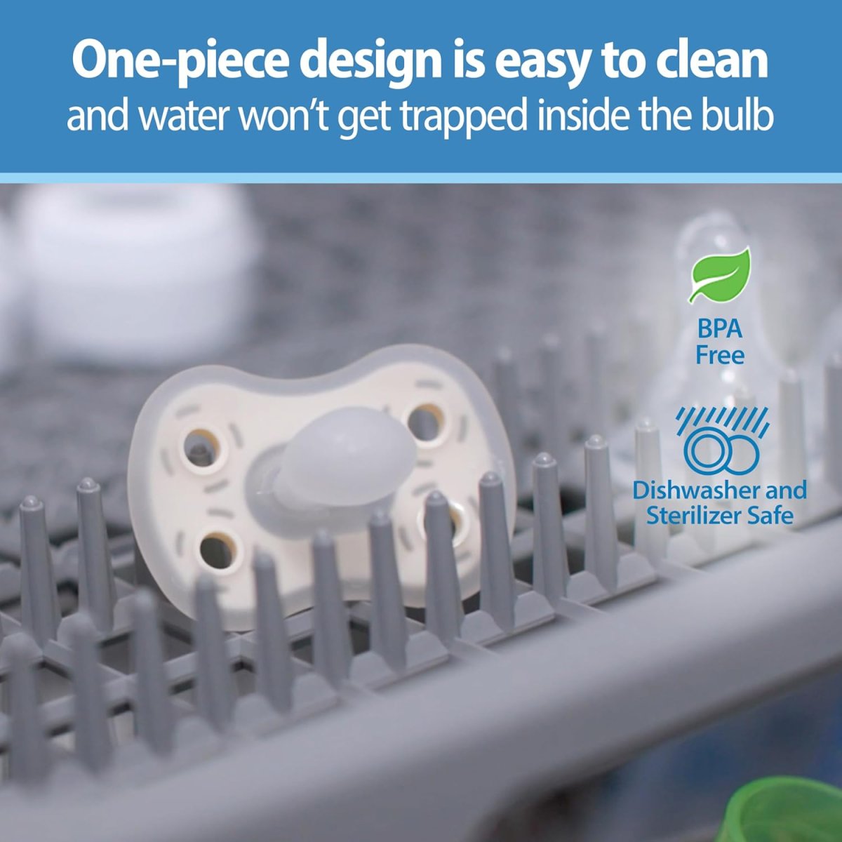 Advantage One-Piece Pacifier 3pk 0-6m - Pink/Purple/Ecru