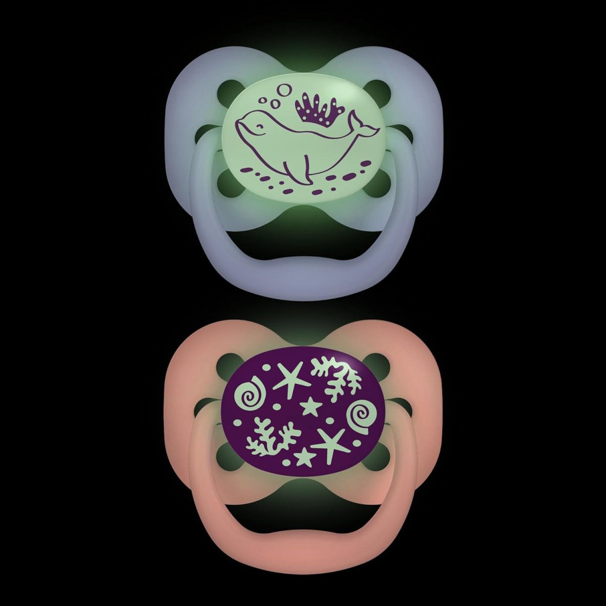 Advantage Pacifier - Stage 1 -Lavender Love/Glow in The Dark Coral Ocean