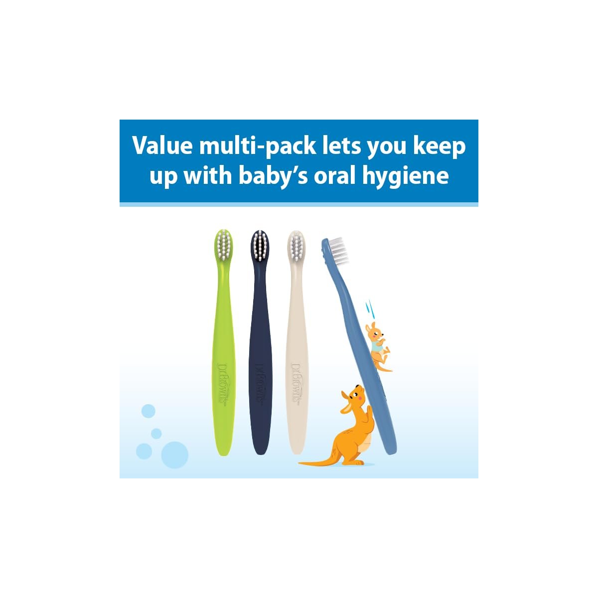 Infant-to-Toddler Toothbrush 4 Pack - Blue