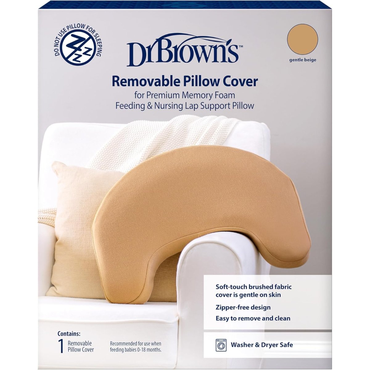 Washable Cover for Lap Support Pillow - Gentle Beige