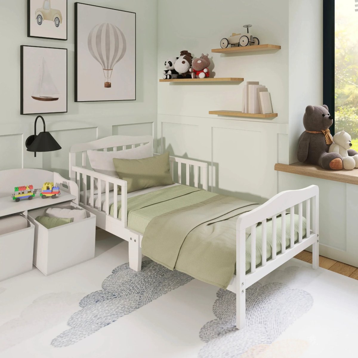 Memphis Classic Design Toddler Bed - White