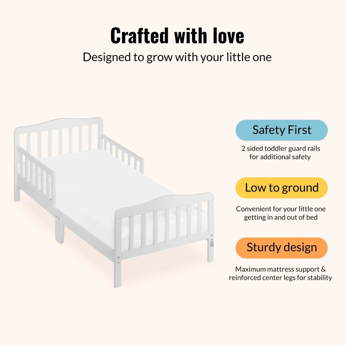 Memphis Classic Design Toddler Bed - White