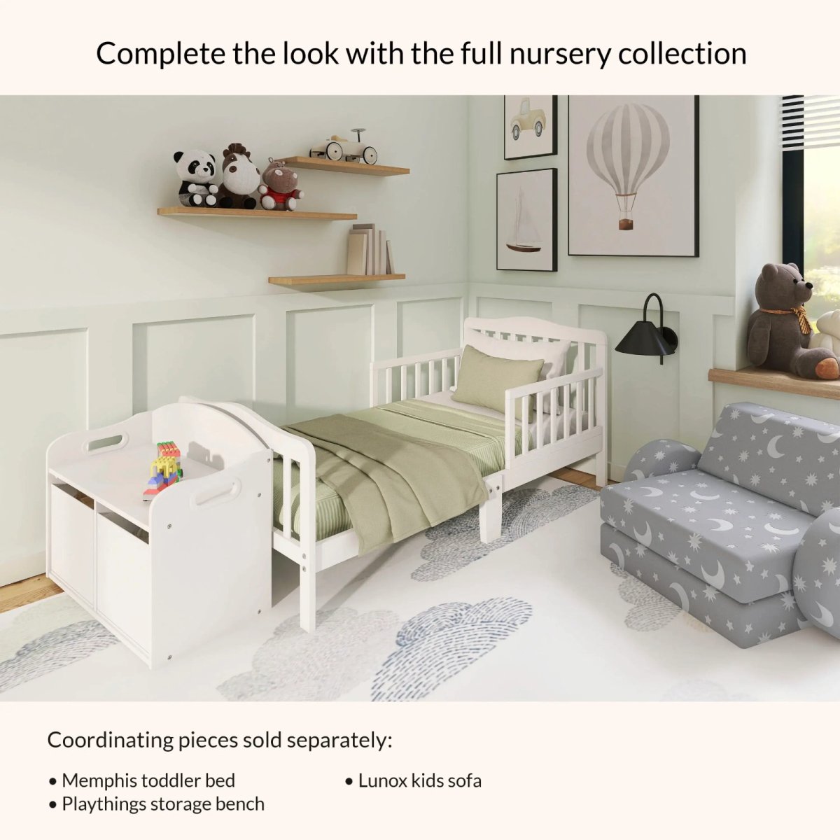 Memphis Classic Design Toddler Bed - White