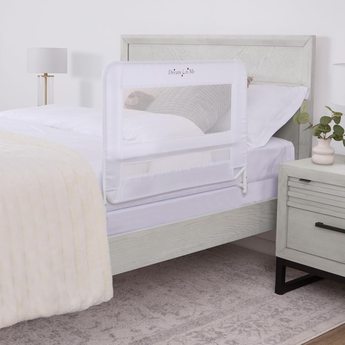 Mesh Security Crib Rail - White