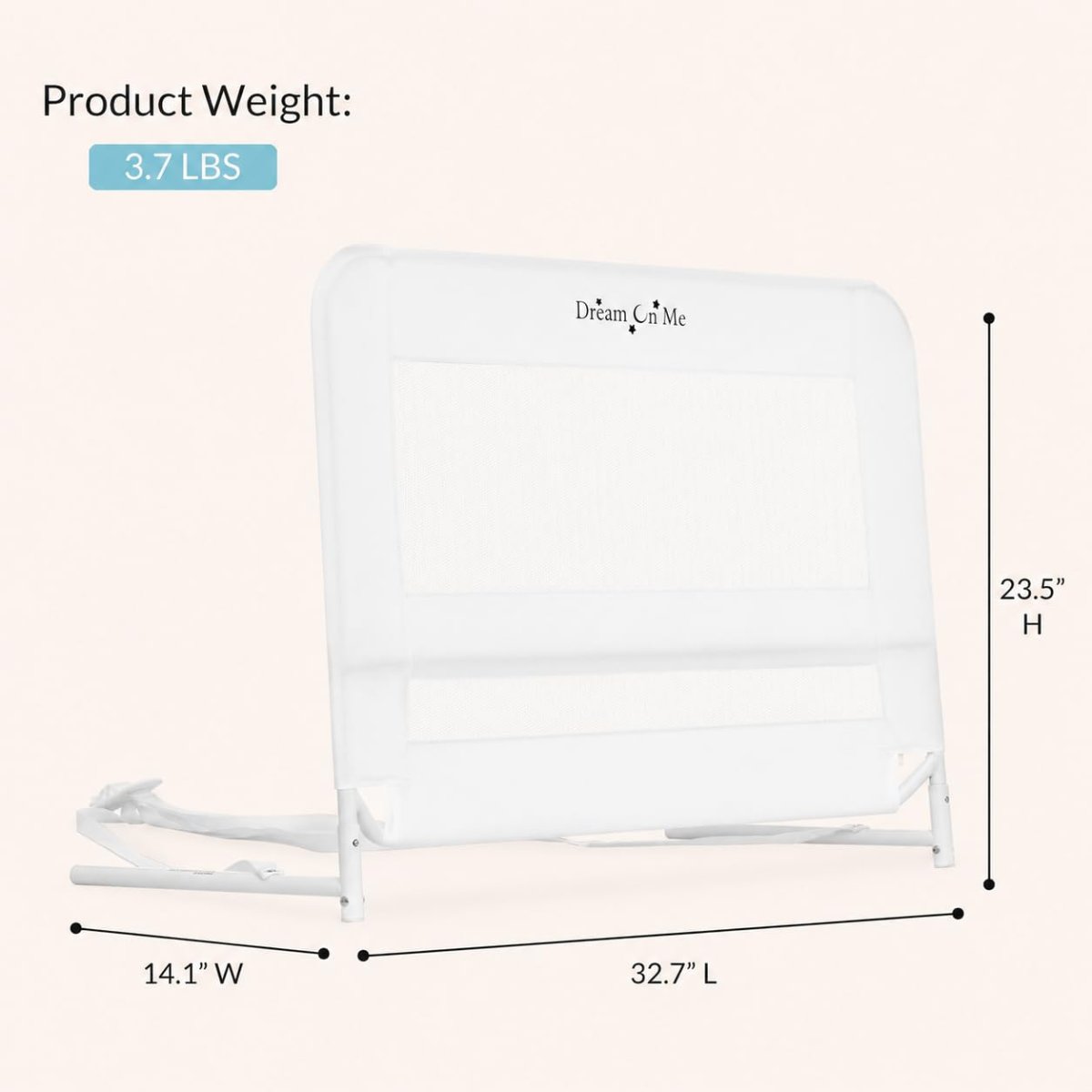Mesh Security Crib Rail - White