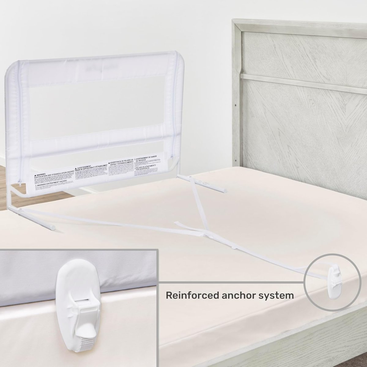 Mesh Security Crib Rail - White