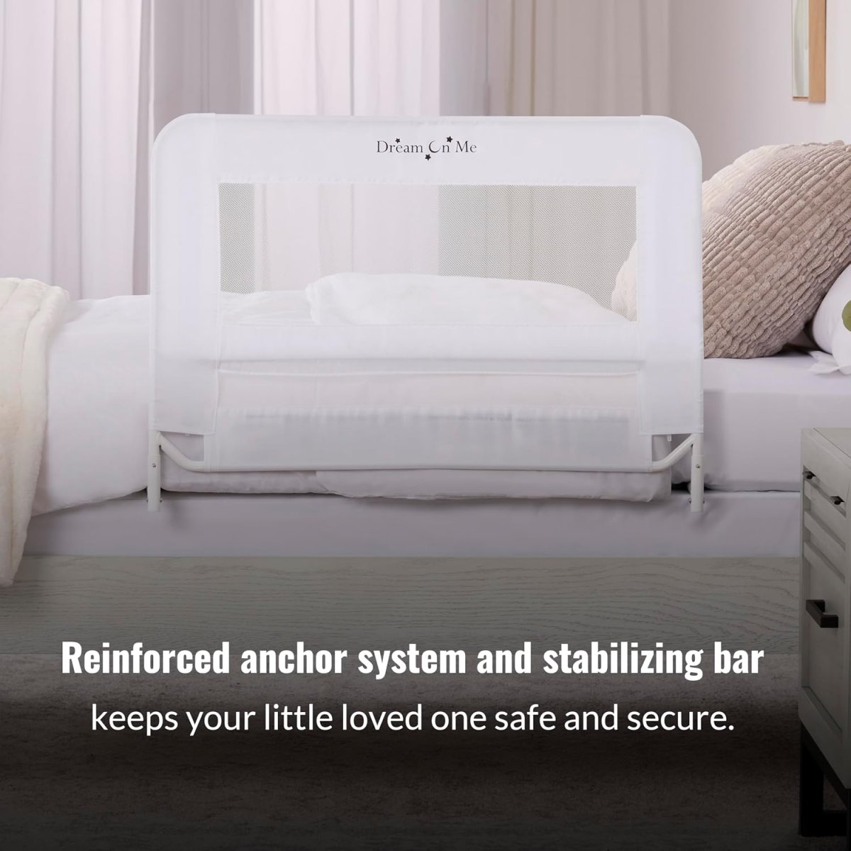 Mesh Security Crib Rail - White