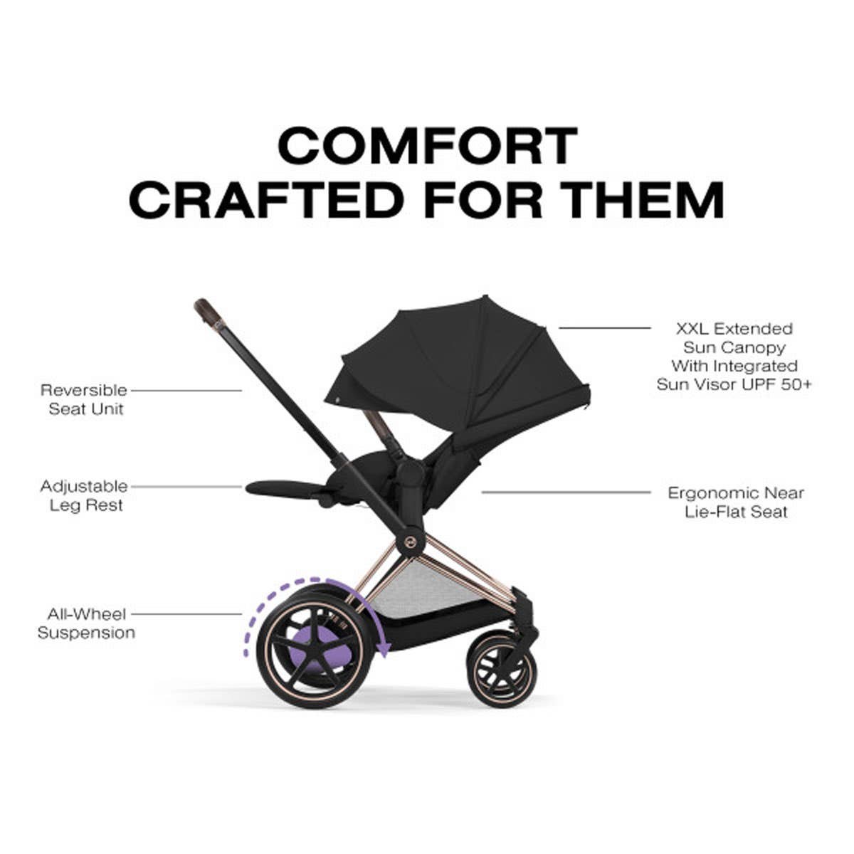 E - Priam Chrome Black Frame Stroller