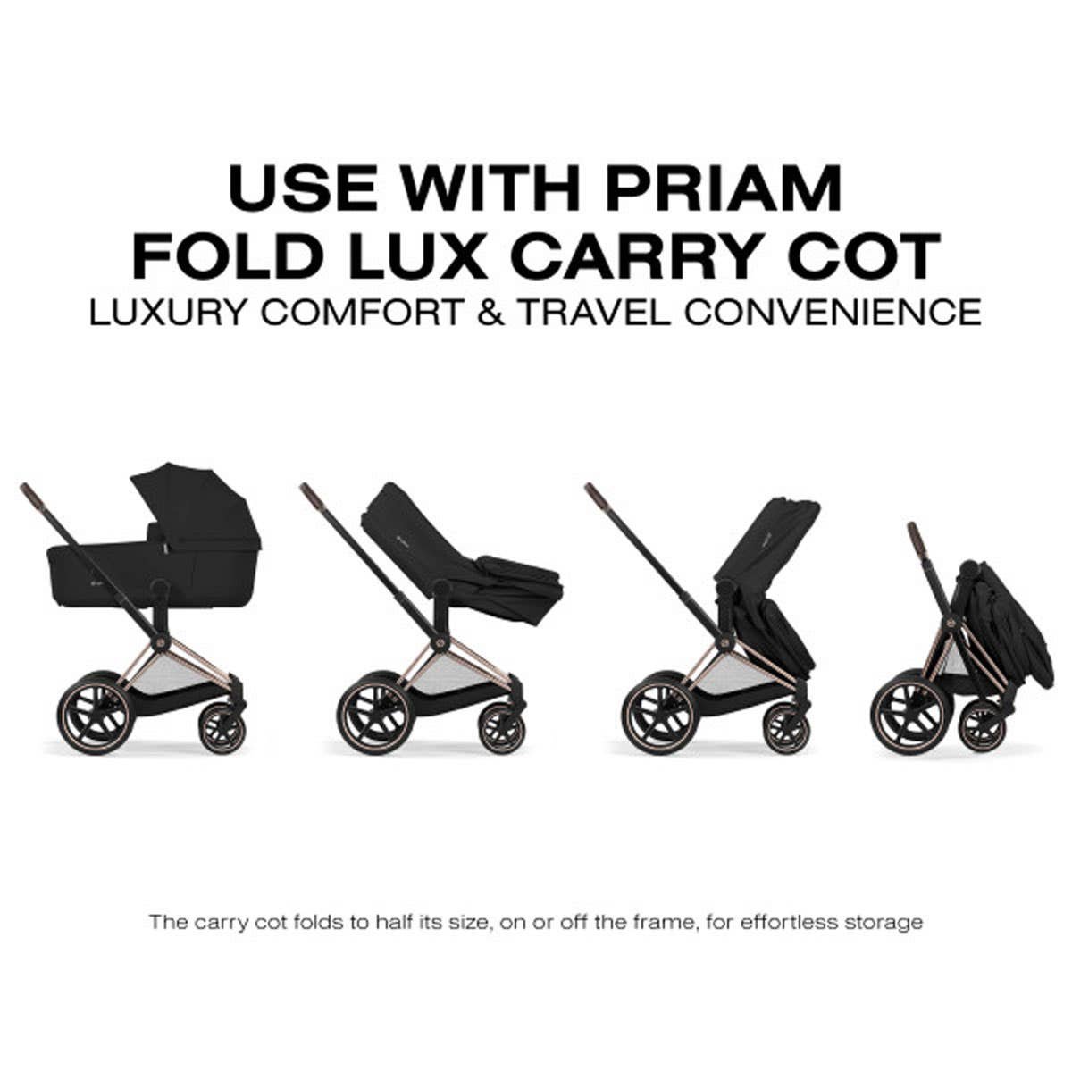 E - Priam Chrome Black Frame Stroller