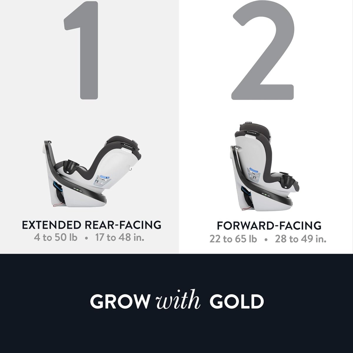 GOLD Revolve360 SLIM  Rotational Convertible Car Seat - Obsidian