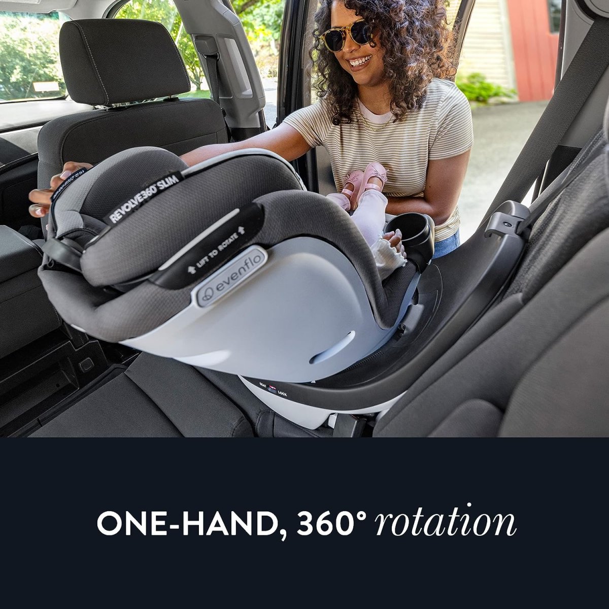 GOLD Revolve360 SLIM  Rotational Convertible Car Seat - Obsidian