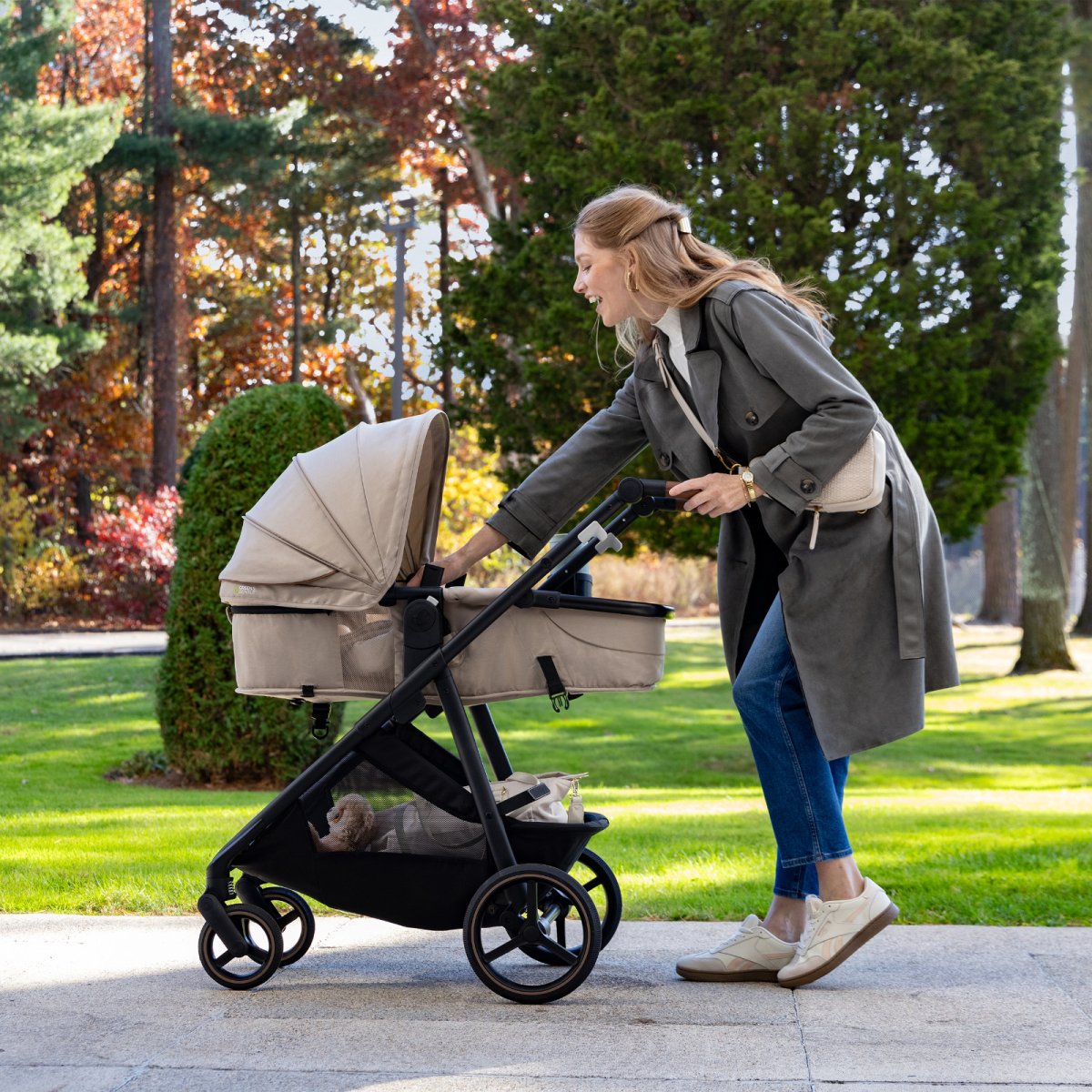 Shyft Intuiti+ Travel System/Revolve180 LiteMax NXT Rotating Infant Seat with SensorySoothe Travertine