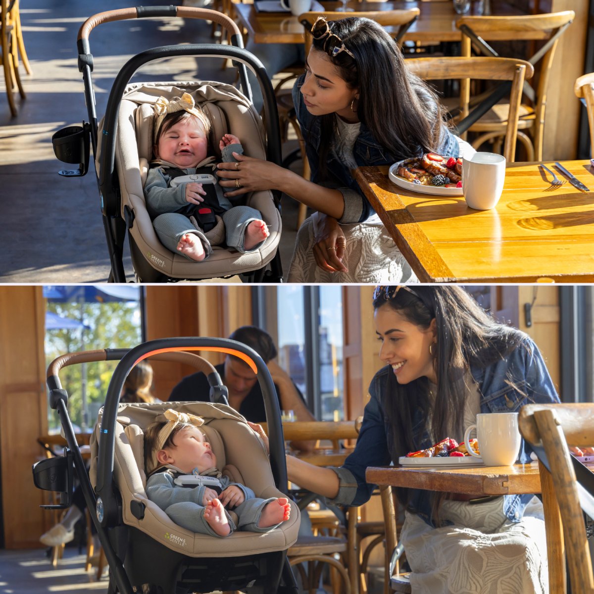 Shyft Intuiti+ Travel System/Revolve180 LiteMax NXT Rotating Infant Seat with SensorySoothe Travertine