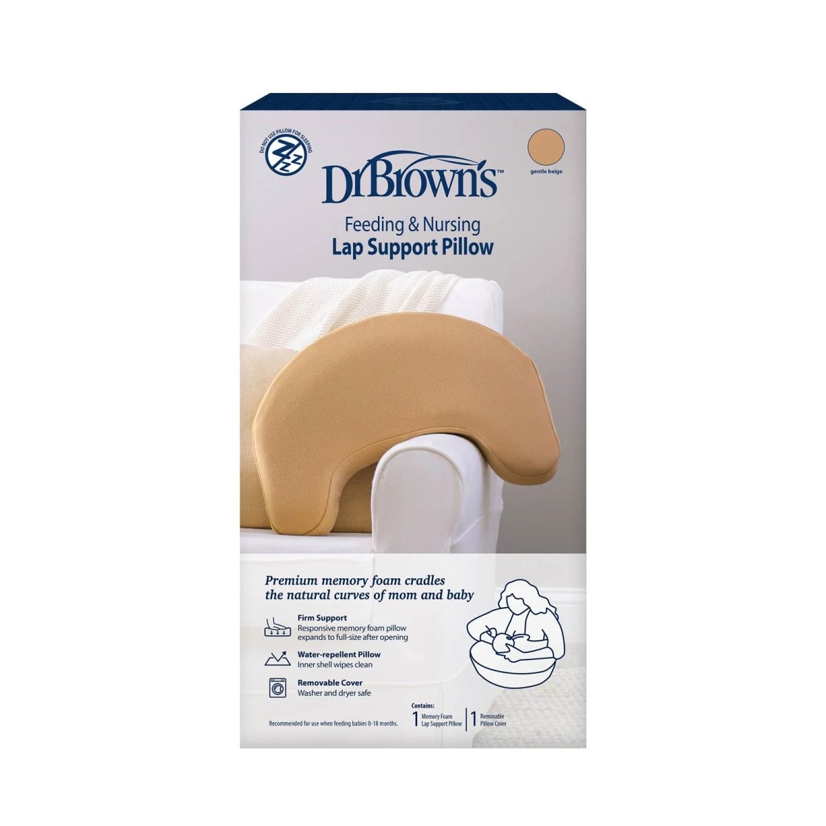 Feeding and Nursing Lap Support Pillow - Gentle Beige