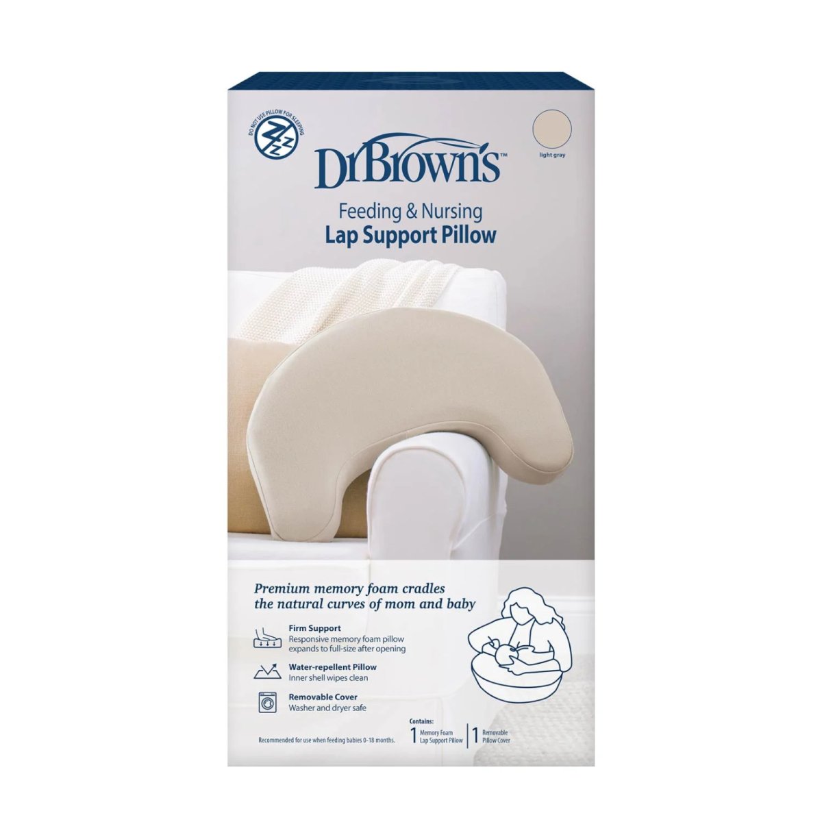 Feeding and Nursing Lap Support Pillow - Light Grey