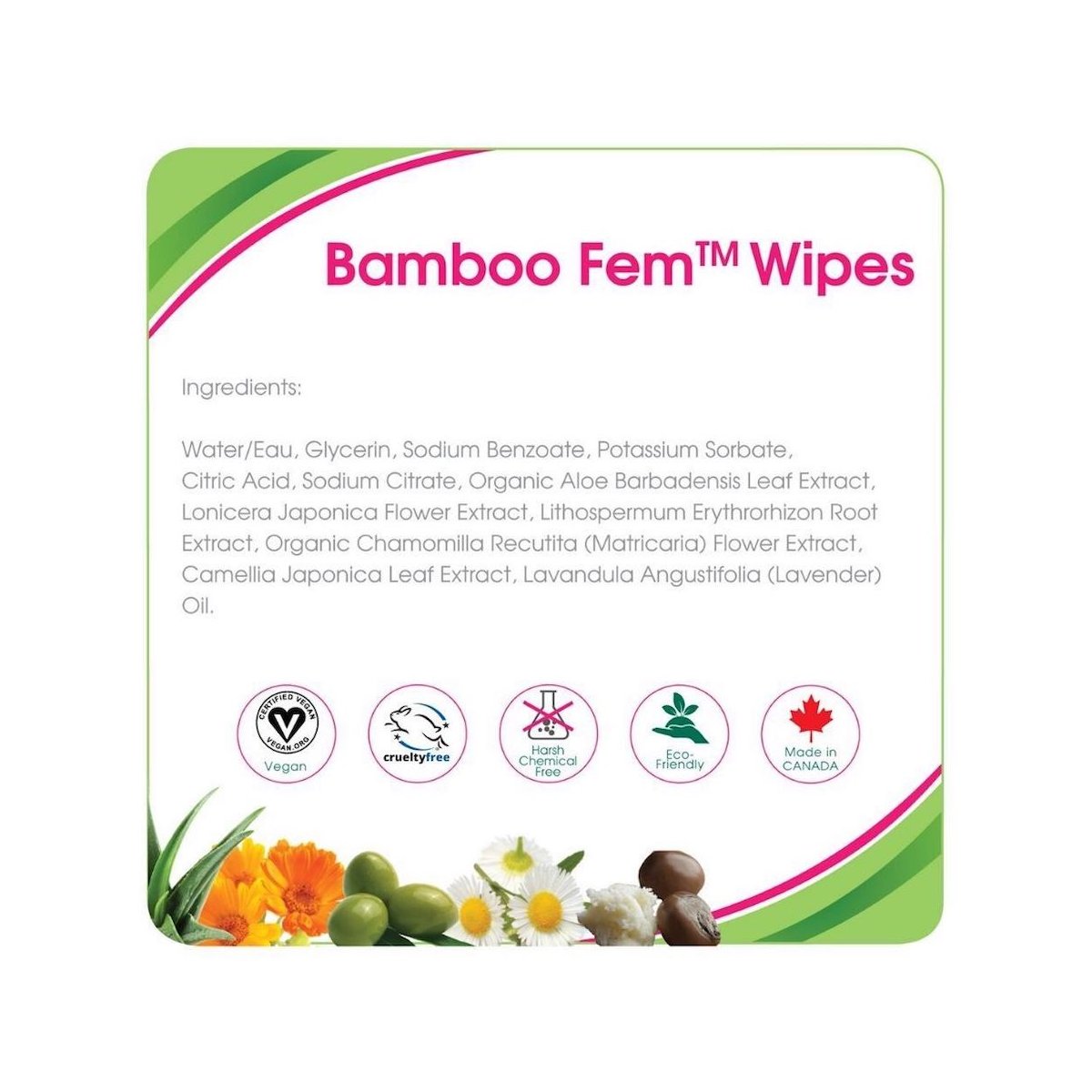 Bamboo Fem Wipes 30 Count 