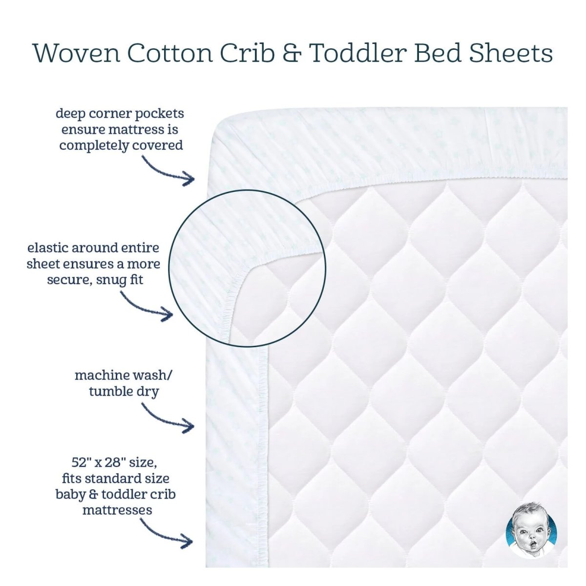 Fitted Crib Sheet - Girl - Woodland