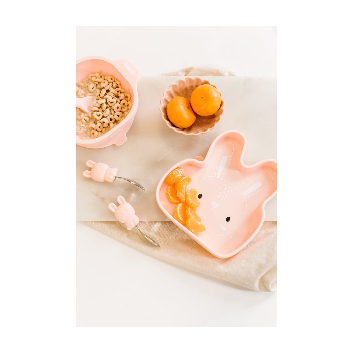 Silicone Snack Plate - Bunny/Blush Pink